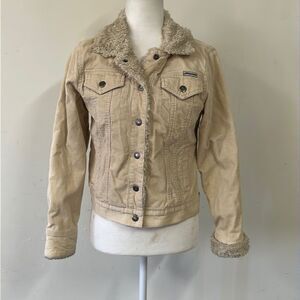 Women’s Aeropostale Small Cream Faux Fir Jacket Coat Small